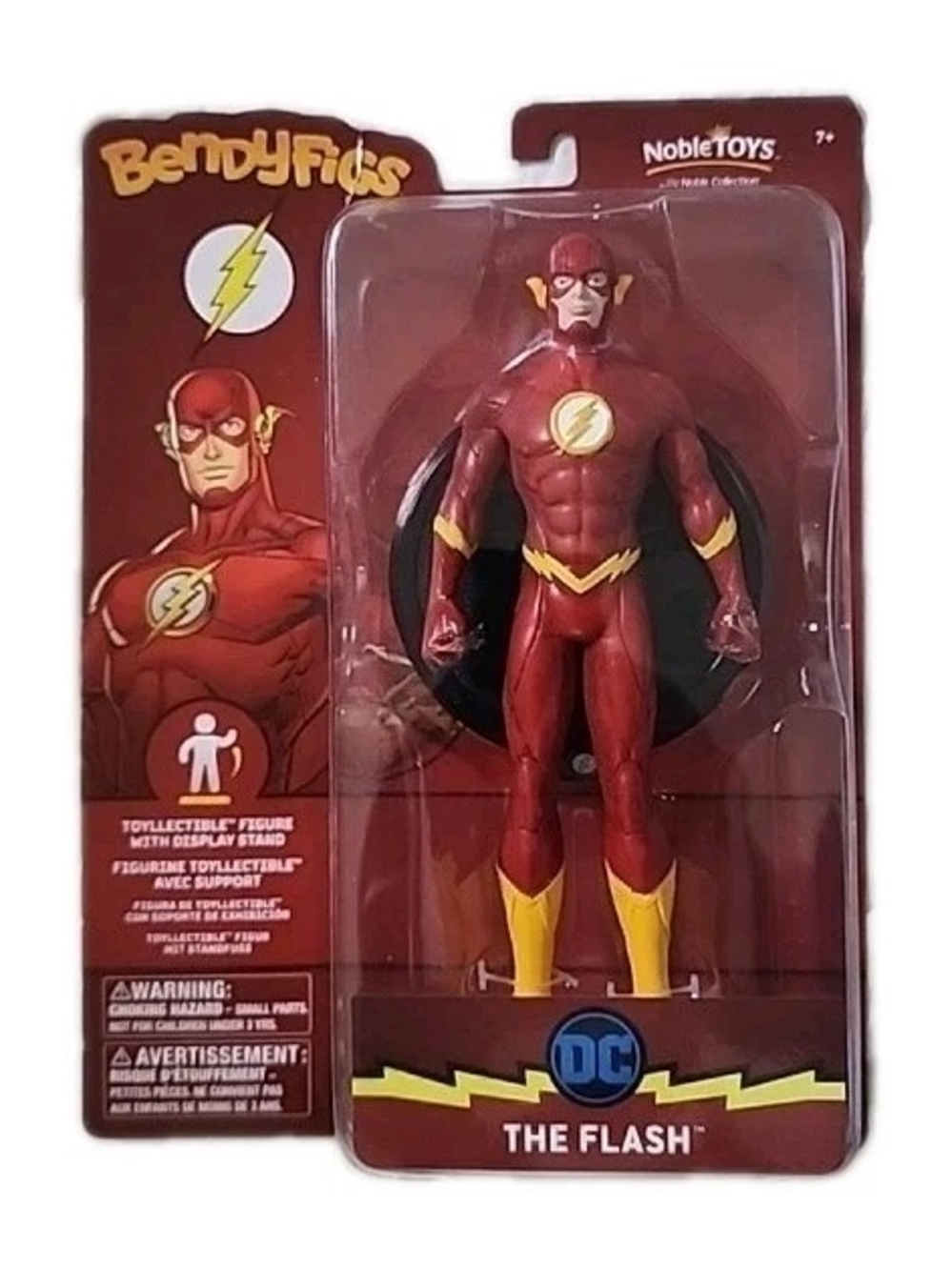 DC Noble Toys Bendyfigs The Flash Toyllectible 7'' Figure w/ Stand Box